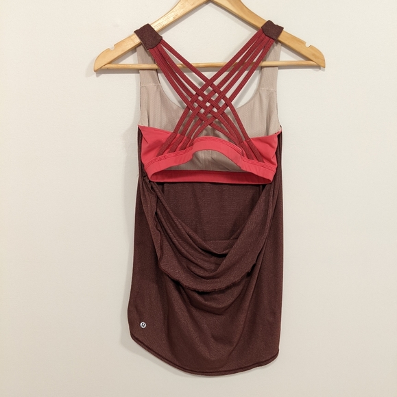 Lululemon Wild Tank Heathered Bordeaux Drama/Bon Bon Wee Stripe Bordeaux Drama 6 - Picture 13 of 16